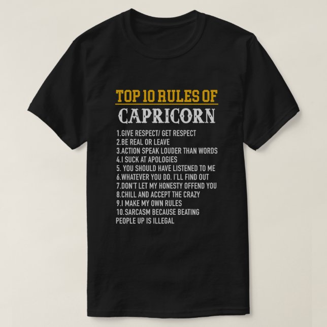 Zodiac Birthday Capricorn Sea Goat T-Shirt (Design Front)