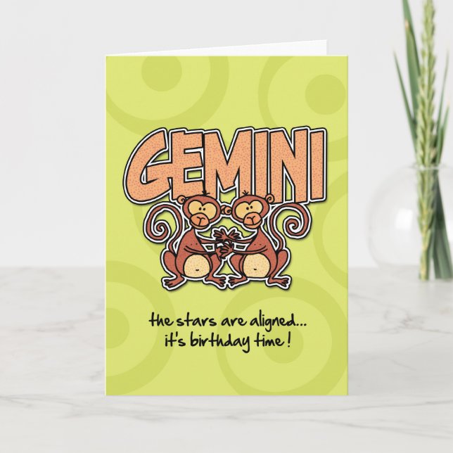 Zodiac  Birthday - Gemini Card (Front)