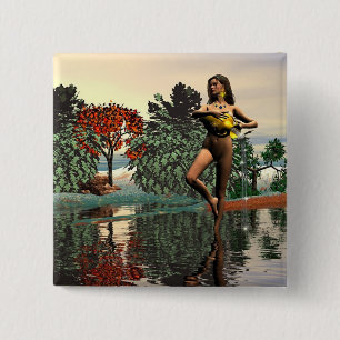 ZODIAC BIRTHDAY SIGNS / AQUARIUS 15 CM SQUARE BADGE