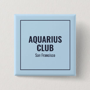 Zodiac blue simple modern birthdays cute 15 cm square badge