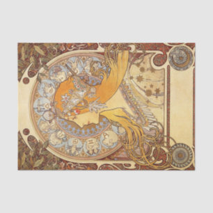 Zodiac by Alphonse Mucha Tissue Paper