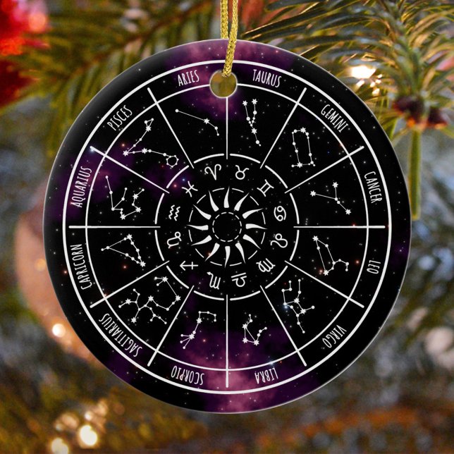 Zodiac Calendar | Astrology Symbols Ceramic Tree Decoration (Creator Uploaded)