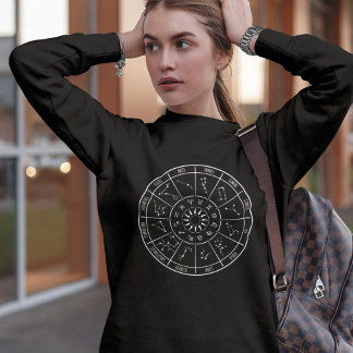 Zodiac Calendar Wheel | Astrology Constellations Sweatshirt