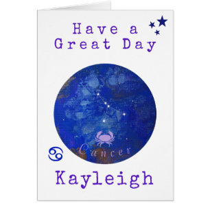 Zodiac Cancer Card, Horoscope Birthday Card