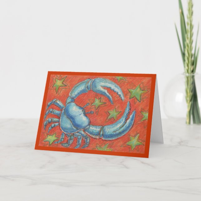 Zodiac Cancer greetings card (Front)