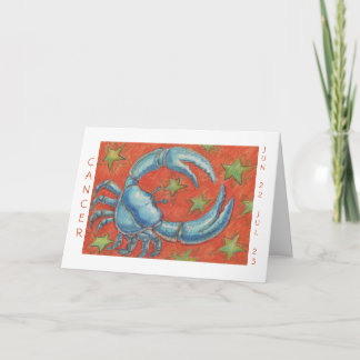 Zodiac Cancer 'Happy Birthday' white border Card