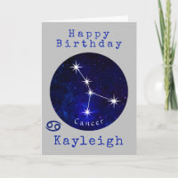 Zodiac Cancer Horoscope Card