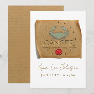 ZODIAC - Cancer - Personalised Birthday Card