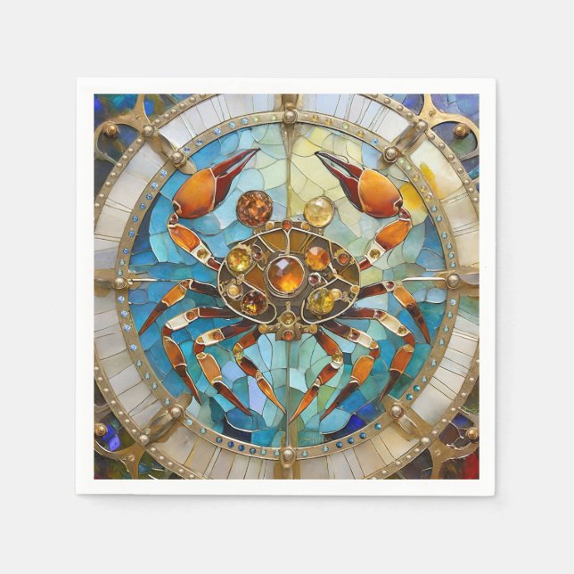 Zodiac - Cancer The Crab Napkin (Front)
