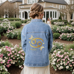 Zodiac Cancer Watercolor Personalised Jean Denim Jacket