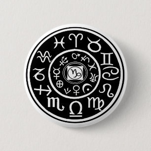 Zodiac - Capricorn Constellation 6 Cm Round Badge