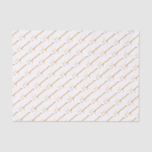 Zodiac "Capricorn" Gold Script Tissue Paper (Front)