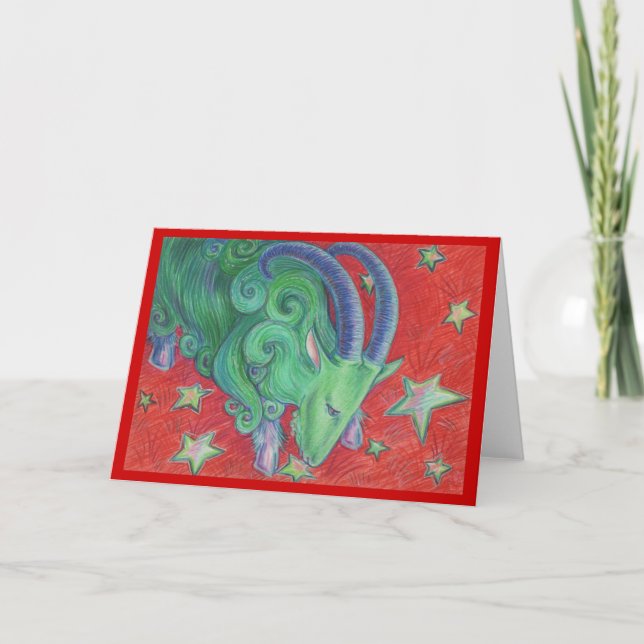 Zodiac Capricorn greetings card (Front)