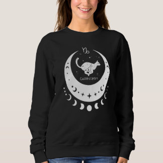 Zodiac Capricorn Horoscope Astrology Sign Cat Cres Sweatshirt