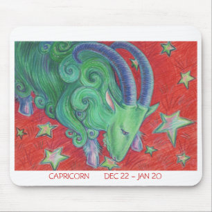 Zodiac Capricorn mousepad white border
