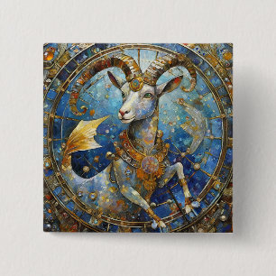 Zodiac - Capricorn the Sea Goat 15 Cm Square Badge