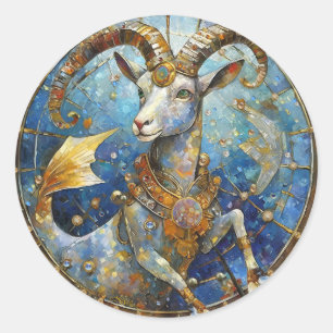 Zodiac - Capricorn the Sea Goat Classic Round Sticker