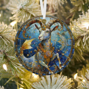 Zodiac - Capricorn the Sea Goat Metal Tree Decoration