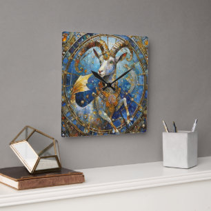 Zodiac - Capricorn the Sea Goat Square Wall Clock