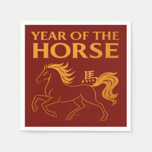 Zodiac Chinese New Year 2026 Horse Napkin