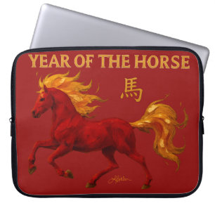 Zodiac Chinese New Year 2026 Yang Fire Horse Laptop Sleeve
