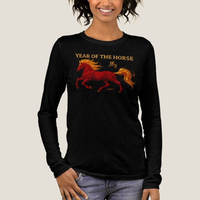 Zodiac Chinese New Year 2026 Yang Fire Horse Tri-Blend Shirt (Front)