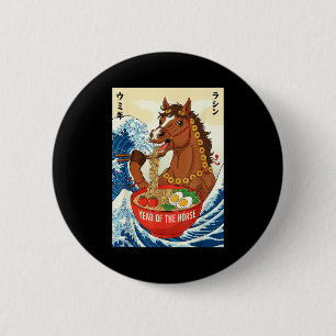 Zodiac Chinese New Year Of The Horse 2026 Ramen Me 6 Cm Round Badge