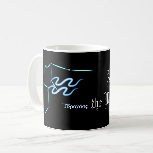 Zodiac Constellation Aquarius Coffee Mug (Front Left)