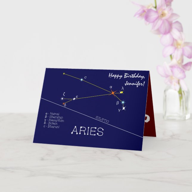 Zodiac Constellation Aries Card (Orchid)