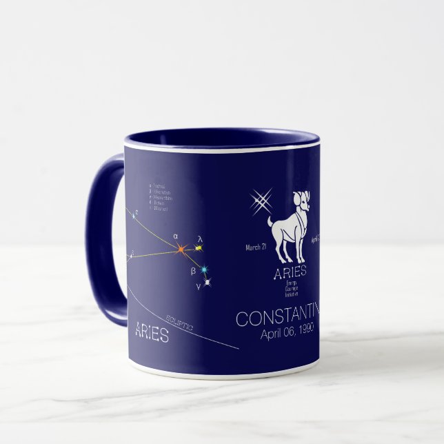 Zodiac Constellation Aries Mug (Front Left)