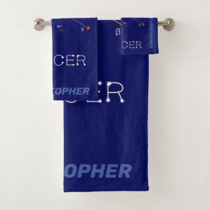 Zodiac Constellation Cancer Bath Towel Set
