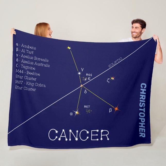 Zodiac Constellation Cancer Fleece Blanket (In Situ)