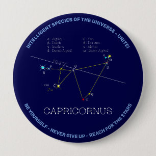 Zodiac Constellation Capricornus 10 Cm Round Badge