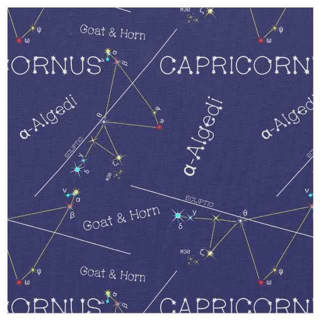 Zodiac Constellation Capricornus Fabric (Close Up)