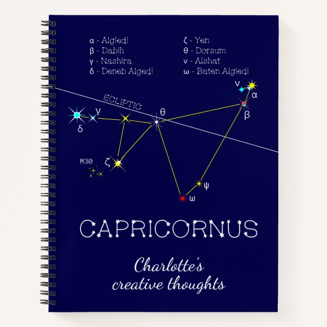 Zodiac Constellation Capricornus Notebook (Front)