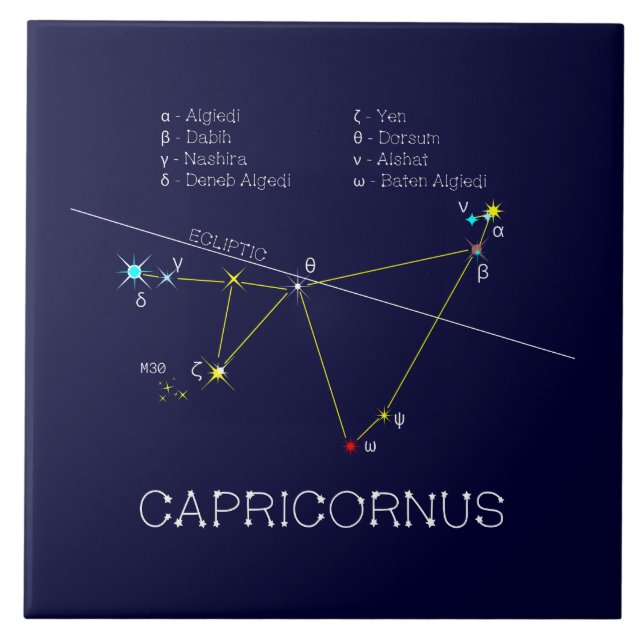 Zodiac Constellation Capricornus Tile (Front)