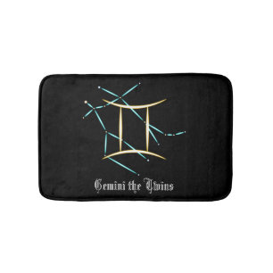Zodiac Constellation Gemini Bath Mat