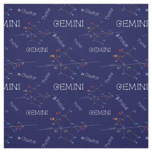 Zodiac Constellation Gemini Fabric