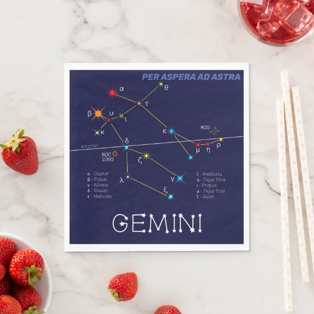 Zodiac Constellation Gemini Napkin (Insitu)