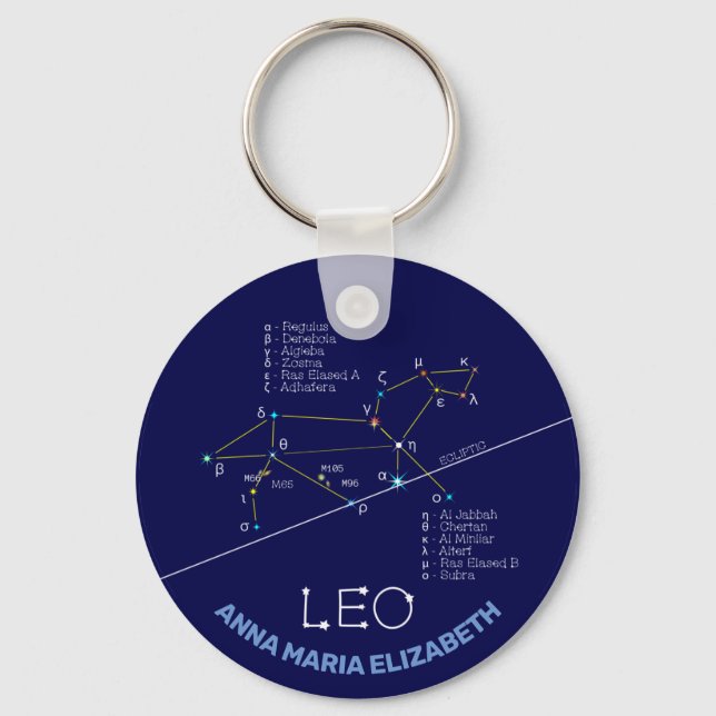 Zodiac Constellation Leo Key Ring (Front)
