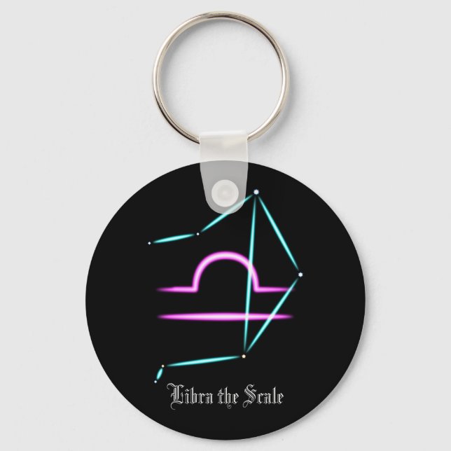 Zodiac Constellation Libra Keychain (Front)