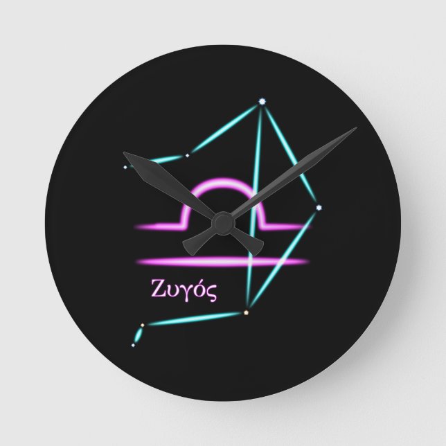 Zodiac Constellation Libra Round Clock (Front)