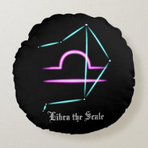 Zodiac Constellation Libra Round Pillow