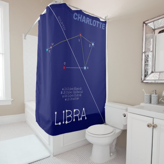 Zodiac Constellation Libra Shower Curtain (In Situ)