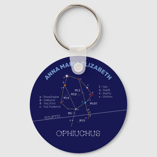 Zodiac Constellation Ophiuchus Key Ring (Front)