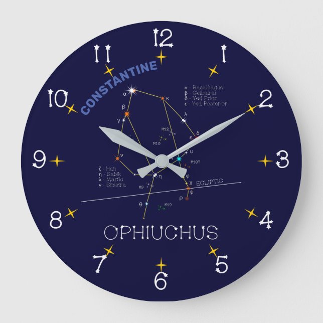 Zodiac Constellation Ophiuchus Large Clock (Front)