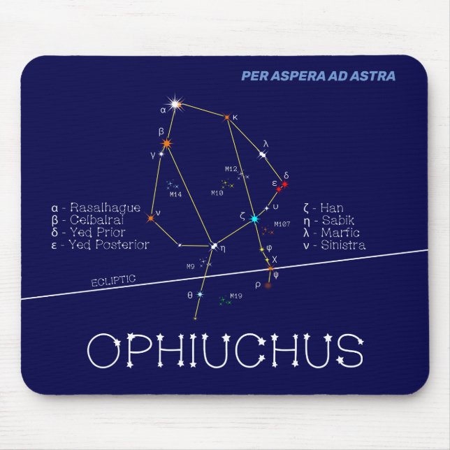 Zodiac Constellation Ophiuchus Mouse Pad (Front)