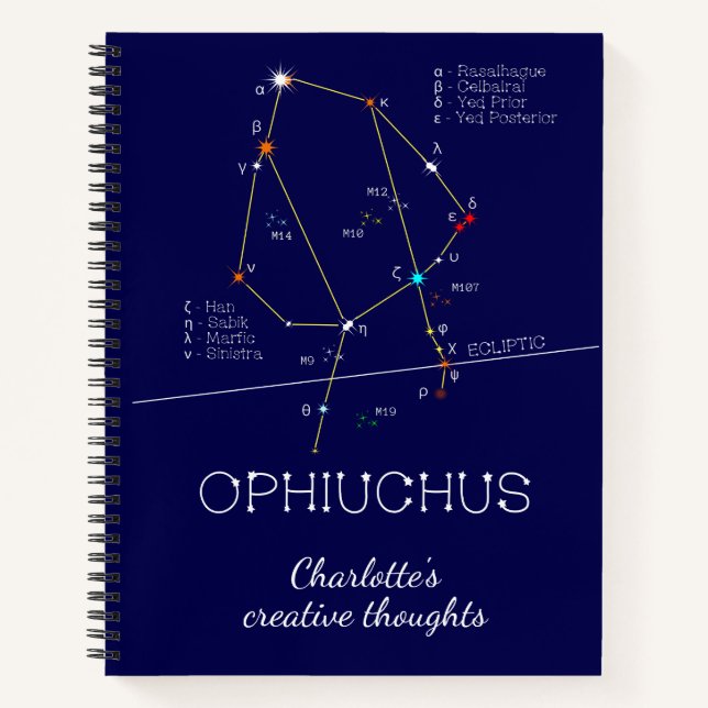 Zodiac Constellation Ophiuchus Notebook (Front)