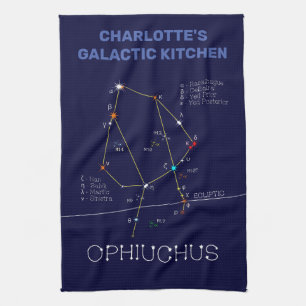 Zodiac Constellation Ophiuchus Tea Towel