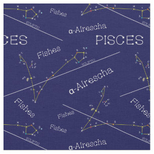 Zodiac Constellation Pisces Fabric